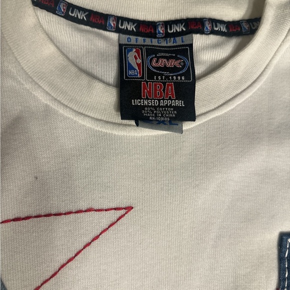 Unk White and Blue Patchwork Men Sweater - Picture 3 of 6